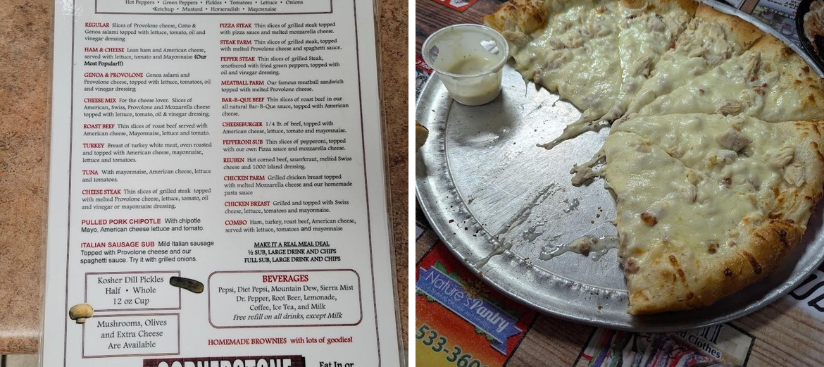 Cornerstone Subs & Pizza Menu